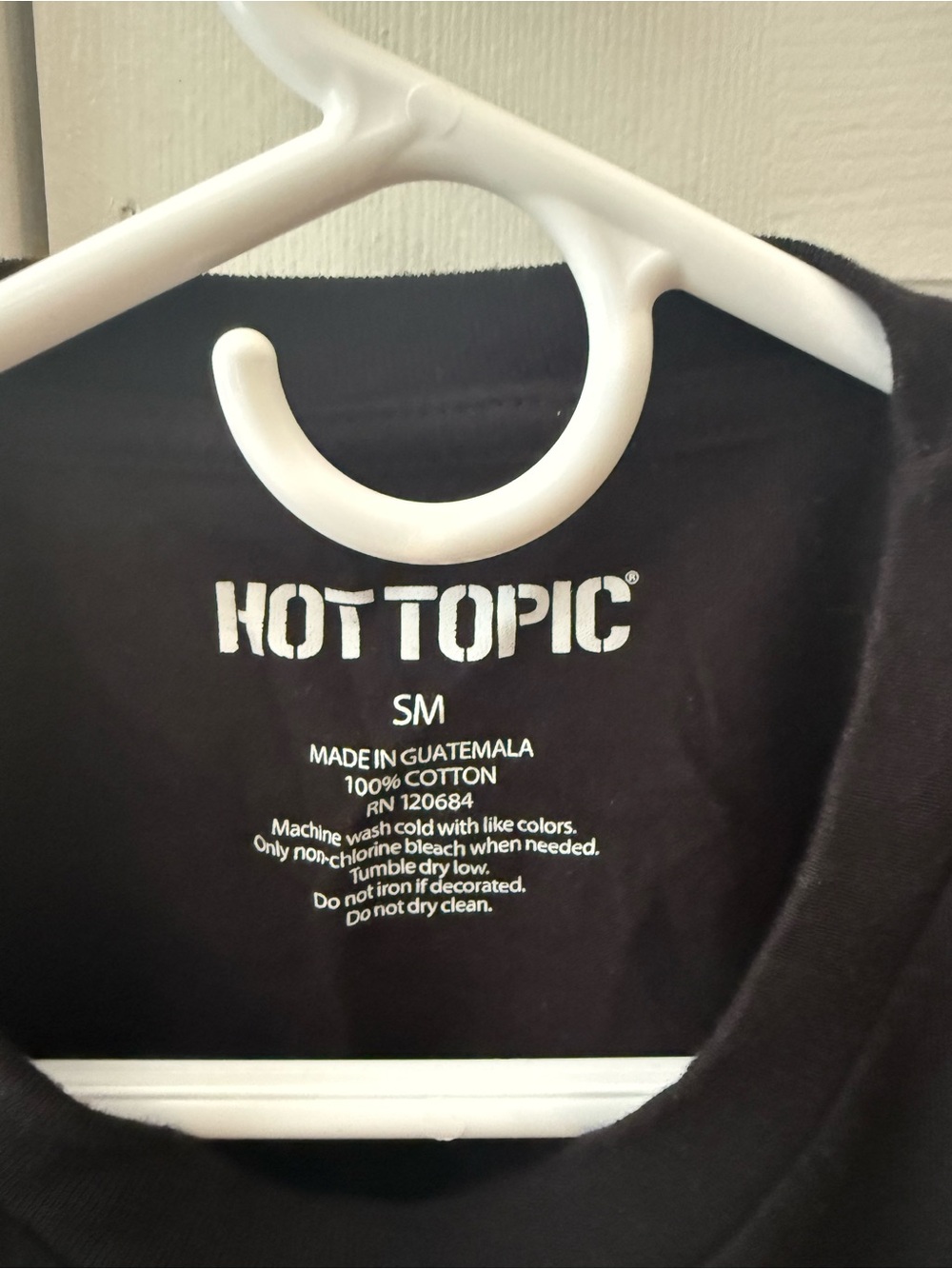 Hot Topic Black Graphic Tee with White Logo - Picture 3 of 3